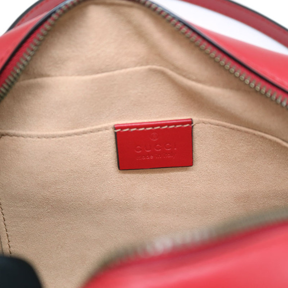 Gucci Marmont GG Shoulder Bag Red Quilting - Picture 7 of 9